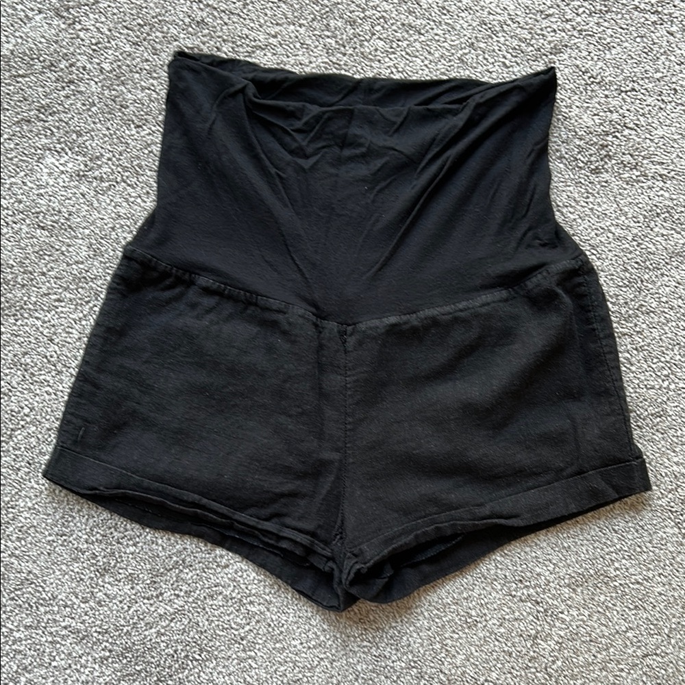 Pinkblush Classic Black High-Waist Maternity Shorts